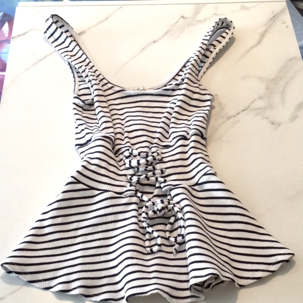 Express black and white corset top, XS